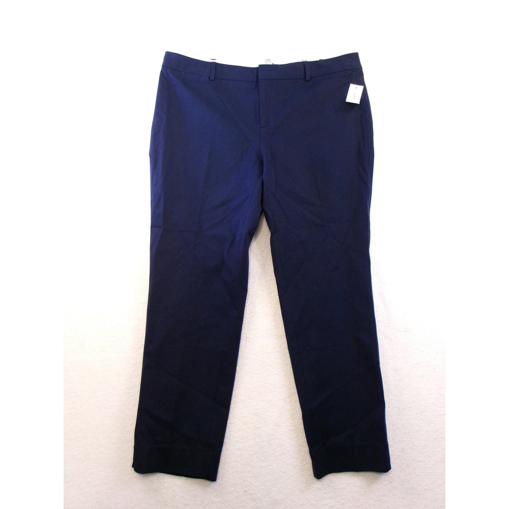 Crown & Ivy Cary Navy Blue Bistretch Straight Leg Pants 18W Plus New